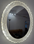 1970s German Oval Erco Back Lit Lucite Wall Mirror