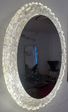 1970s German Oval Erco Back Lit Lucite Wall Mirror