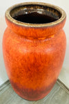 1970s German Scheurich Burnt Orange Fat Lava Vase