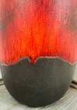 1970s German Scheurich Burnt Orange Fat Lava Vase