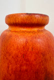 1970s German Scheurich Burnt Orange Fat Lava Vase