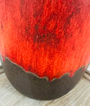 1970s German Scheurich Burnt Orange Fat Lava Vase