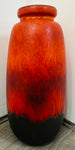 1970s German Scheurich Burnt Orange Fat Lava Vase