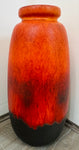 1970s German Scheurich Burnt Orange Fat Lava Vase