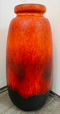 1970s German Scheurich Burnt Orange Fat Lava Vase