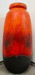 1970s German Scheurich Burnt Orange Fat Lava Vase