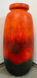 1970s German Scheurich Burnt Orange Fat Lava Vase