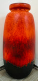 1970s German Scheurich Burnt Orange Fat Lava Vase