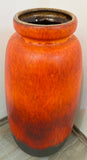 1970s German Scheurich Burnt Orange Fat Lava Vase