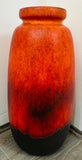 1970s German Scheurich Burnt Orange Fat Lava Vase