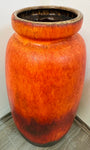 1970s German Scheurich Burnt Orange Fat Lava Vase