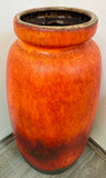 1970s German Scheurich Burnt Orange Fat Lava Vase