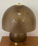 1970s German Süssmuth Brown Domed Glass & Brass Table Lamp