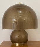 1970s German Süssmuth Brown Domed Glass & Brass Table Lamp