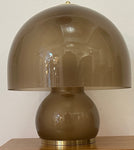 1970s German Süssmuth Brown Domed Glass & Brass Table Lamp