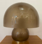 1970s German Süssmuth Brown Domed Glass & Brass Table Lamp