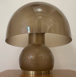 1970s German Süssmuth Brown Domed Glass & Brass Table Lamp