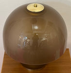 1970s German Süssmuth Brown Domed Glass & Brass Table Lamp