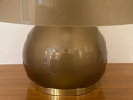 1970s German Süssmuth Brown Domed Glass & Brass Table Lamp