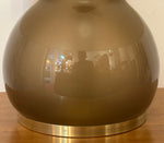 1970s German Süssmuth Brown Domed Glass & Brass Table Lamp