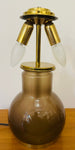 1970s German Süssmuth Brown Domed Glass & Brass Table Lamp