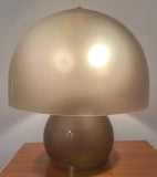 1970s German Süssmuth Brown Domed Glass & Brass Table Lamp