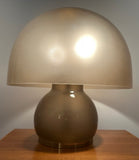 1970s German Süssmuth Brown Domed Glass & Brass Table Lamp