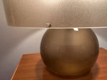 1970s German Süssmuth Brown Domed Glass & Brass Table Lamp