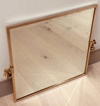 1970s Square Brass & Bevelled Glass Swivel Bathroom Mirror