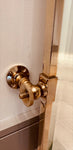 1970s Square Brass & Bevelled Glass Swivel Bathroom Mirror