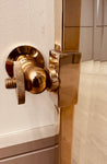 1970s Square Brass & Bevelled Glass Swivel Bathroom Mirror
