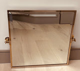 1970s Square Brass & Bevelled Glass Swivel Bathroom Mirror