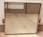 1970s Square Brass & Bevelled Glass Swivel Bathroom Mirror