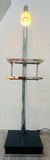 1970s Italian Two Shelf Angled Chromed Metal Floor Lamp