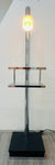 1970s Italian Two Shelf Angled Chromed Metal Floor Lamp