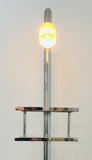 1970s Italian Two Shelf Angled Chromed Metal Floor Lamp