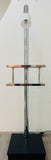 1970s Italian Two Shelf Angled Chromed Metal Floor Lamp