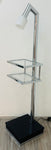 1970s Italian Two Shelf Angled Chromed Metal Floor Lamp