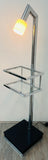 1970s Italian Two Shelf Angled Chromed Metal Floor Lamp