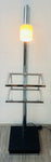 1970s Italian Two Shelf Angled Chromed Metal Floor Lamp