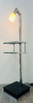 1970s Italian Two Shelf Angled Chromed Metal Floor Lamp