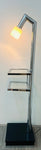 1970s Italian Two Shelf Angled Chromed Metal Floor Lamp