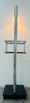 1970s Italian Two Shelf Angled Chromed Metal Floor Lamp