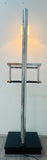 1970s Italian Two Shelf Angled Chromed Metal Floor Lamp