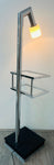 1970s Italian Two Shelf Angled Chromed Metal Floor Lamp