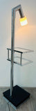 1970s Italian Two Shelf Angled Chromed Metal Floor Lamp