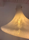 1970s German Glashütte Limburg Mottled Glass Pendant Light