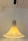 1970s German Glashütte Limburg Mottled Glass Pendant Light