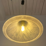 1970s German Glashütte Limburg Mottled Glass Pendant Light