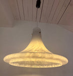 1970s German Glashütte Limburg Mottled Glass Pendant Light